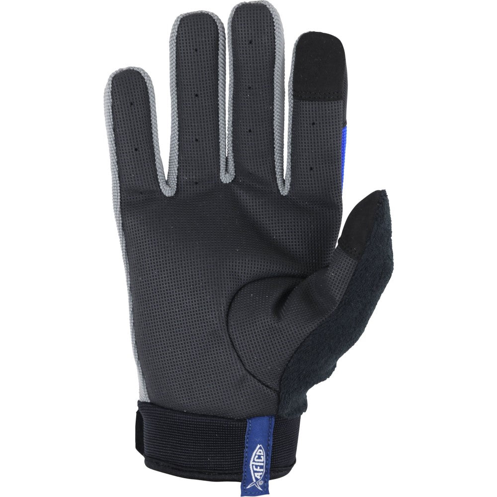 AFTCO Blue Utility Gloves - Durable Fishing & Work Gloves for Men - Water Resistant, Grip Enhanced - Perfect for Fishing, Construction & Outdoor Activities
