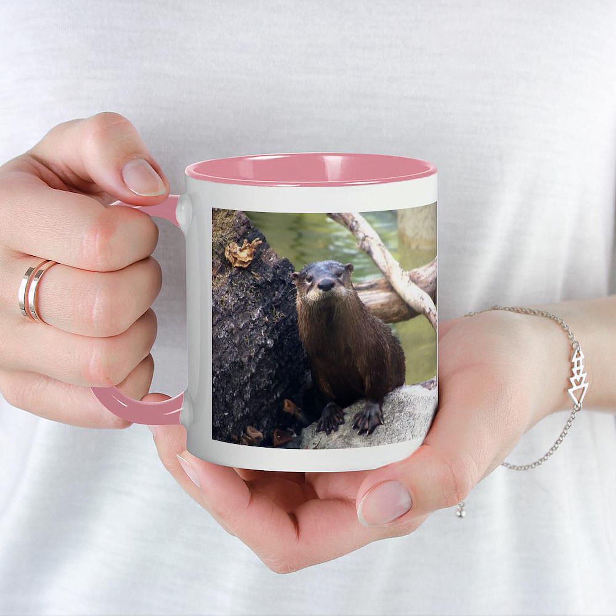 11 oz (325 ml) Ceramic Coffee Mug with River Otter Design - Perfect for Tea, Hot Chocolate & Office Use - Dishwasher & Microwave Safe