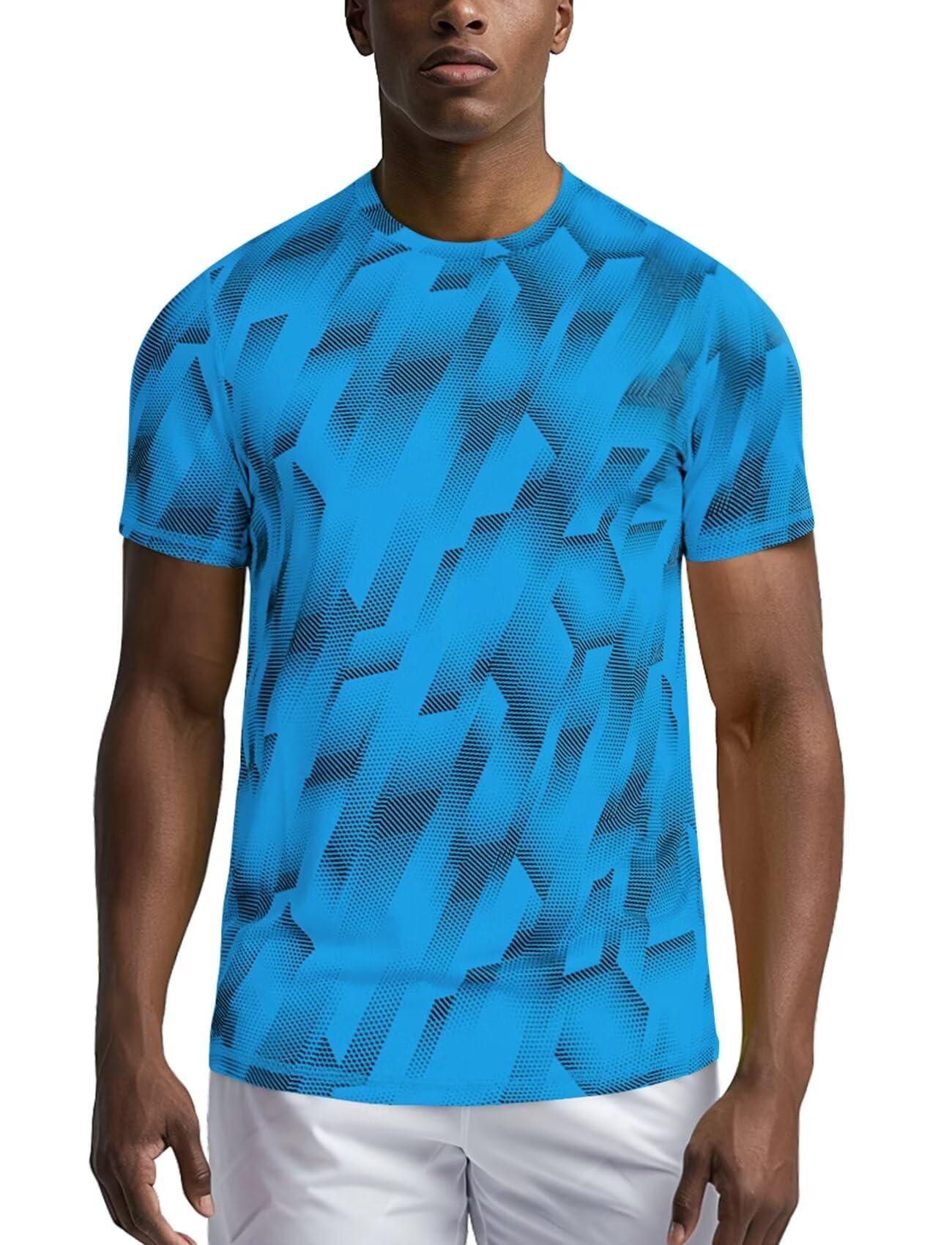 Zengjo Men's Quick Dry Moisture Wicking Workout Shirts - Breathable Gym Running Athletic T-Shirts Short Sleeve Fitted Tee for Fitness, Jogging & Outdoor Activities