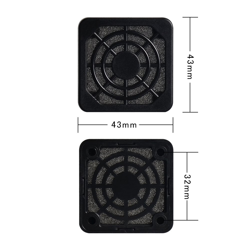 [2 Pack] ELUTENG 40mm USB Fan Dustproof Cover with Filter - Plastic Grill Ventilation Mesh Kit for 4cm Computer Case Fans | DIY Cooling Solution for PC, Electronics & Small Appliances