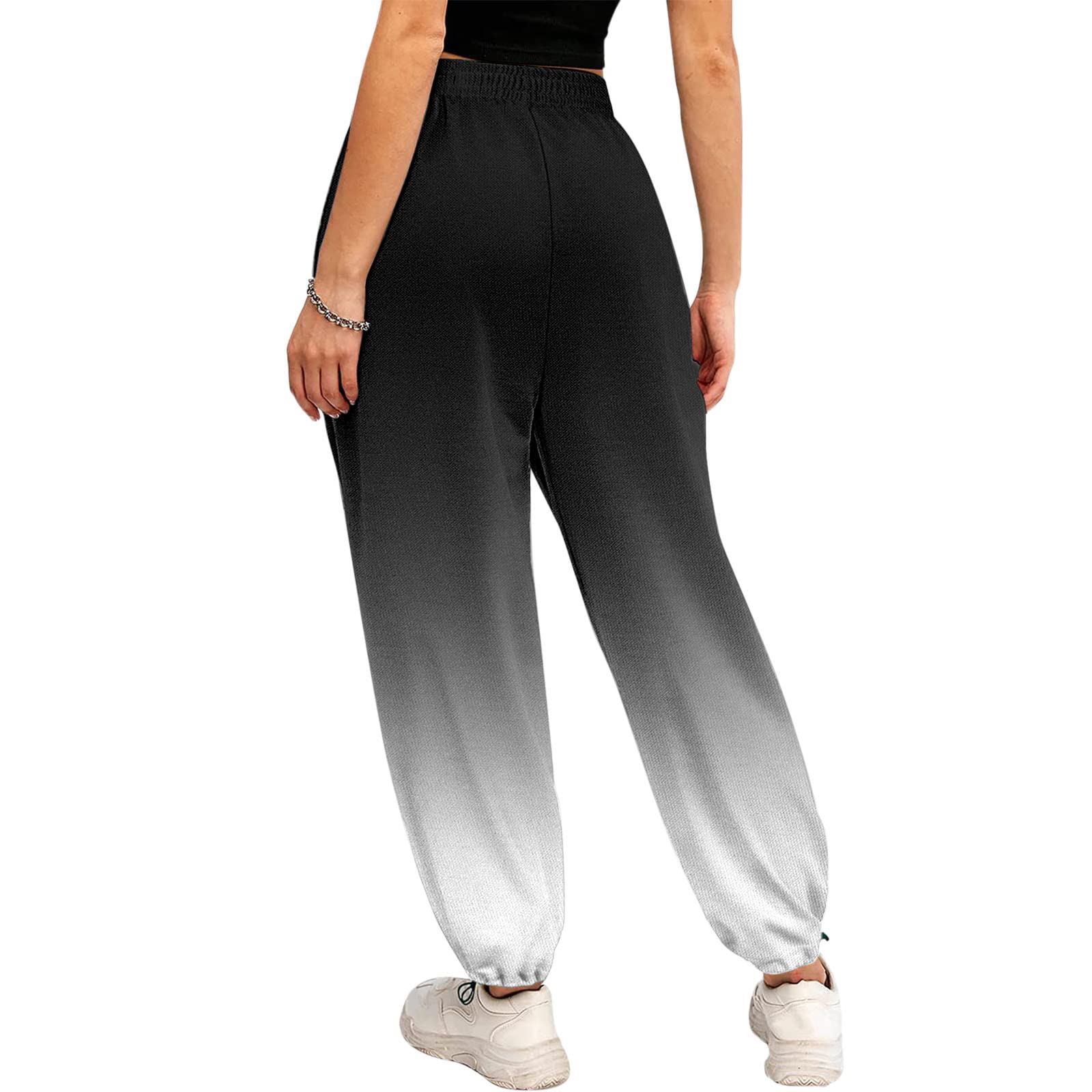 Women's High Waist Joggers with Pockets - Stretchy Lounge Yoga Running Pants, Baggy Sweatpants with Cinch Bottom for Workout, Yoga, Travel & Sleep