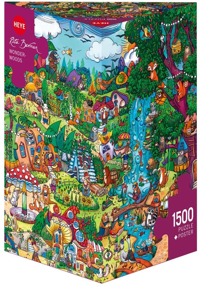 Heye 1500-Piece Triangular Jigsaw Puzzle - Wonderwoods Forest Landscape | Challenging Adult Puzzle for Home Decor & Relaxation