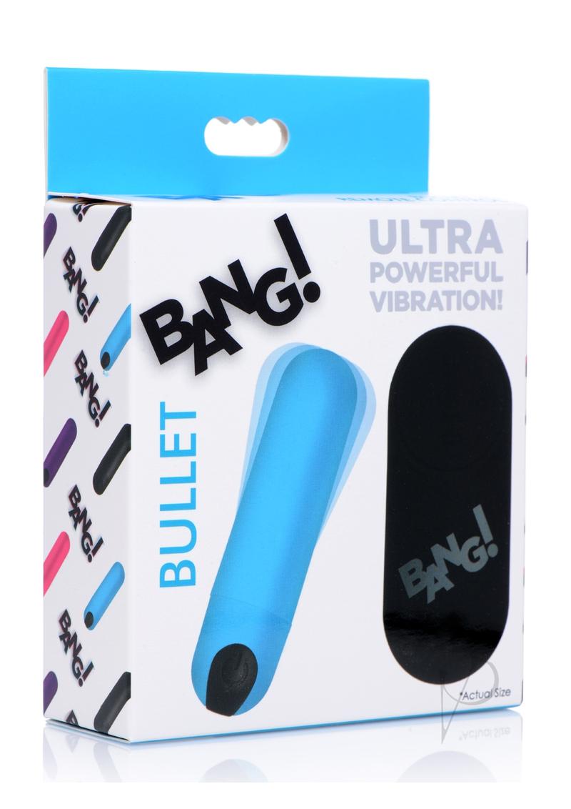 Bang! Powerful Rechargeable Vibrating Bullet with Wireless Remote Control - Blue - Perfect for Couples Play & Solo Pleasure