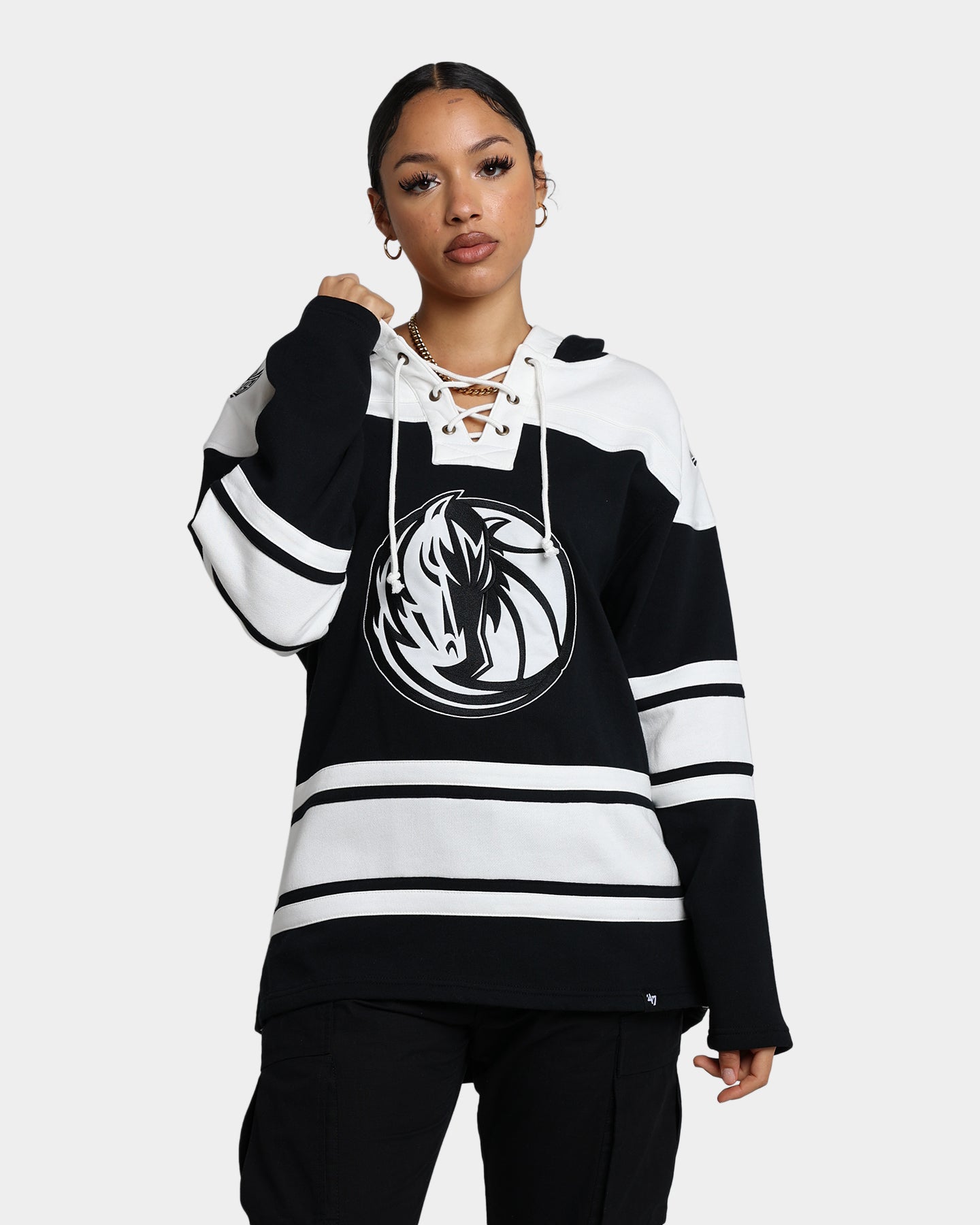 47 Brand Dallas Mavericks Superior Lacer Hoodie - Jet Black NBA Basketball Fan Apparel for Men & Women - Perfect for Game Day, Streetwear & Casual Outfits