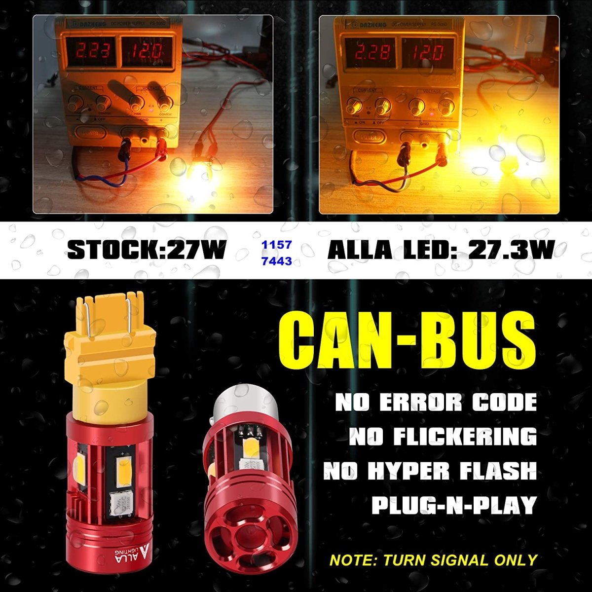 Amber Yellow LED Turn Signal Light Bulbs - CAN Bus BAY15D 7528 1157 2357 Compatible - Perfect for Cars, Trucks, Motorcycles & Trailers