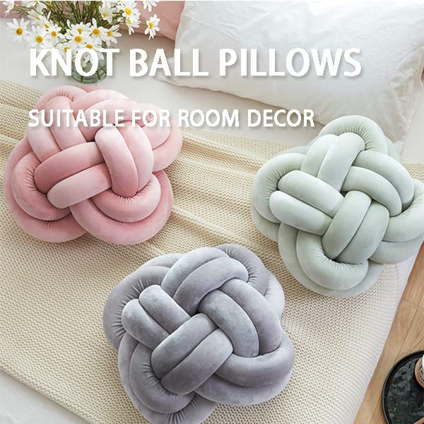 Light Purple Velvet Knot Pillow Ball - 12x12 Round Sofa Throw Pillow, Soft Decorative Cushion for Bedroom & Living Room Decor | Cozy Home Accent, Perfect for Couches, Chairs and Beds