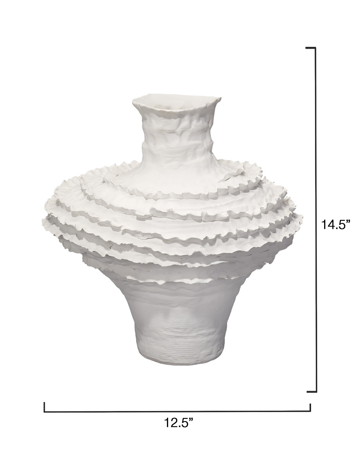 Elegant Ruffle Vase - Handcrafted Ceramic Flower Vase with Unique Wavy Design for Home Decor, Wedding Centerpieces, and Gift Giving