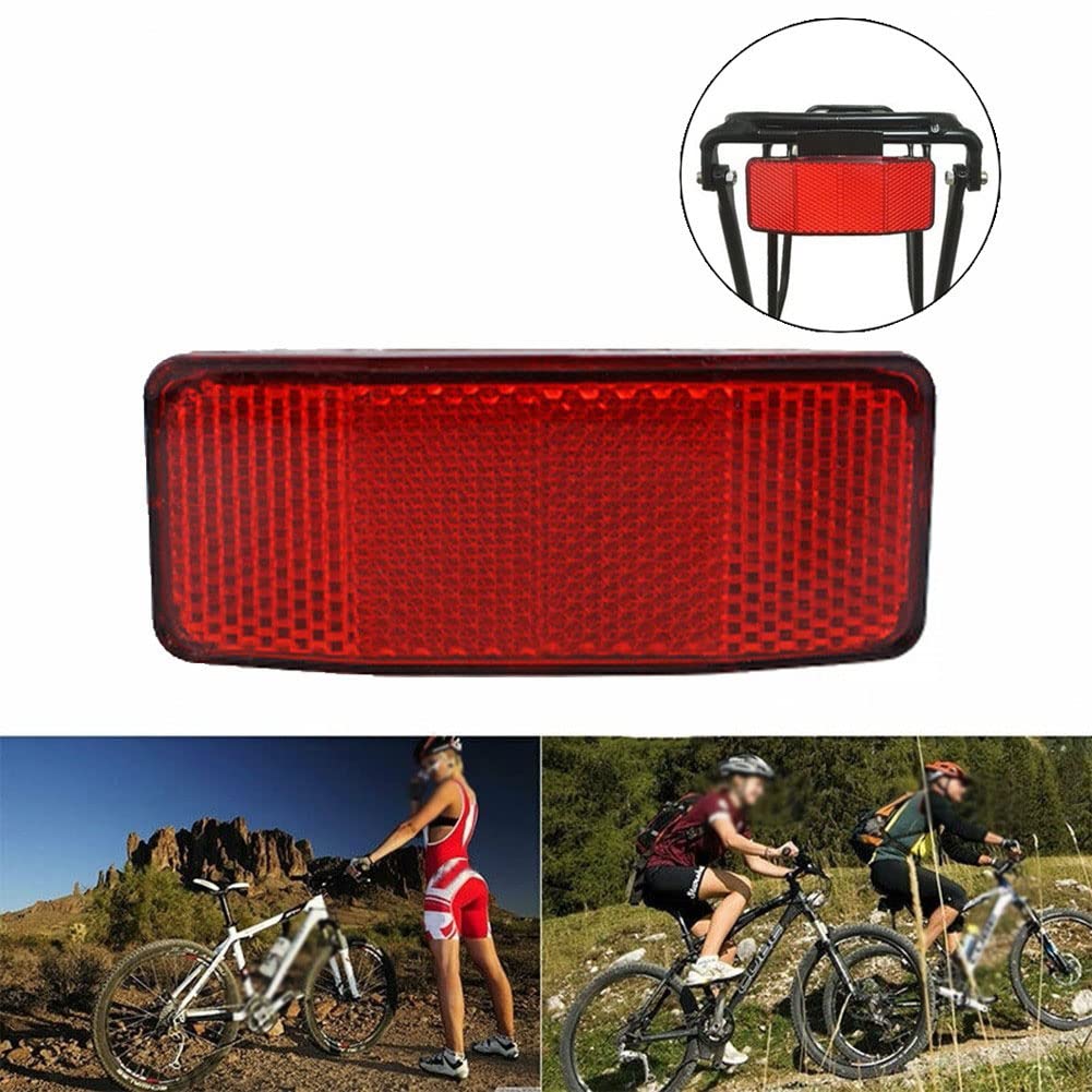 1PCS Red Bicycle Rear Rack Reflector 98x39mm - Mountain Bike Safety Accessories for Night Riding & Cycling Commuting
