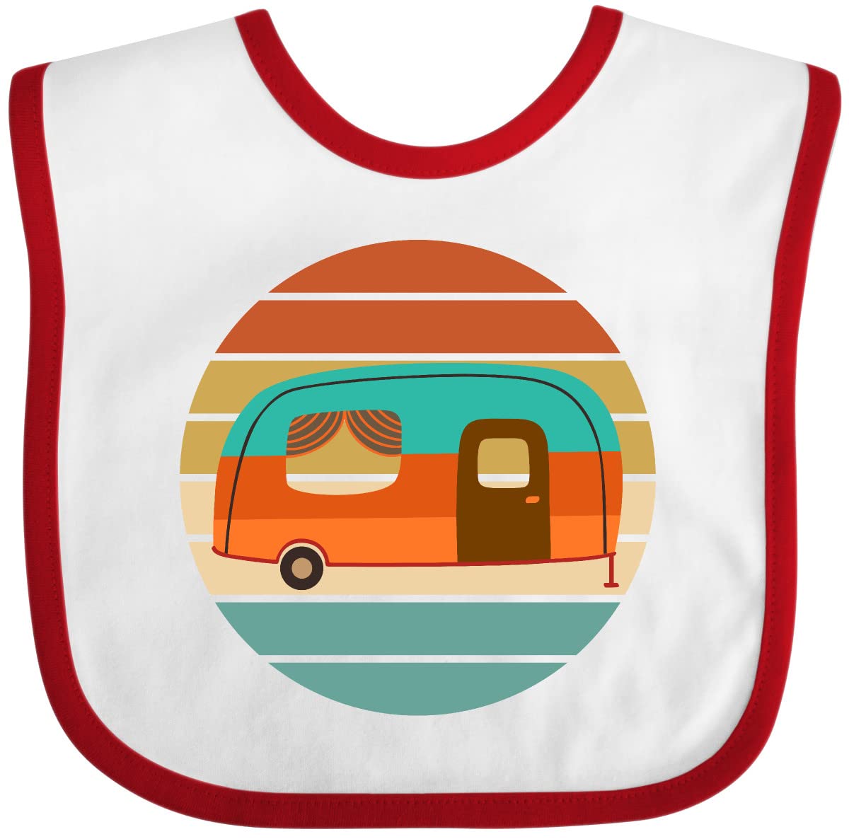 Inktastic Vintage Camper Trailer Baby Bib - Cute Camping Themed Drool Bib for Infants - Perfect for Outdoor Adventures, Family Vacations & Photo Shoots