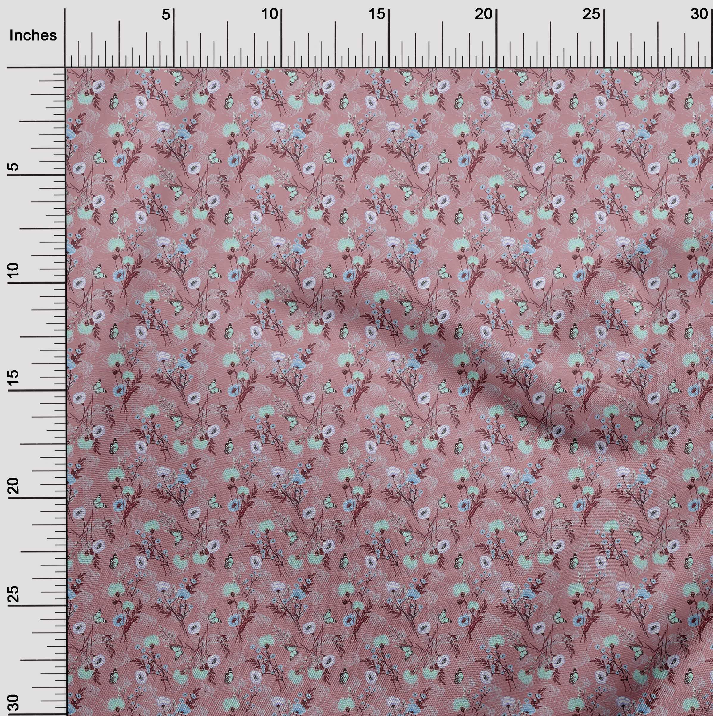 oneOone Polyester Spandex Black Floral Printed Fabric - 56 Inch Wide for Sewing, Crafts & DIY Projects | Perfect for Dresses, Curtains & Home Decor