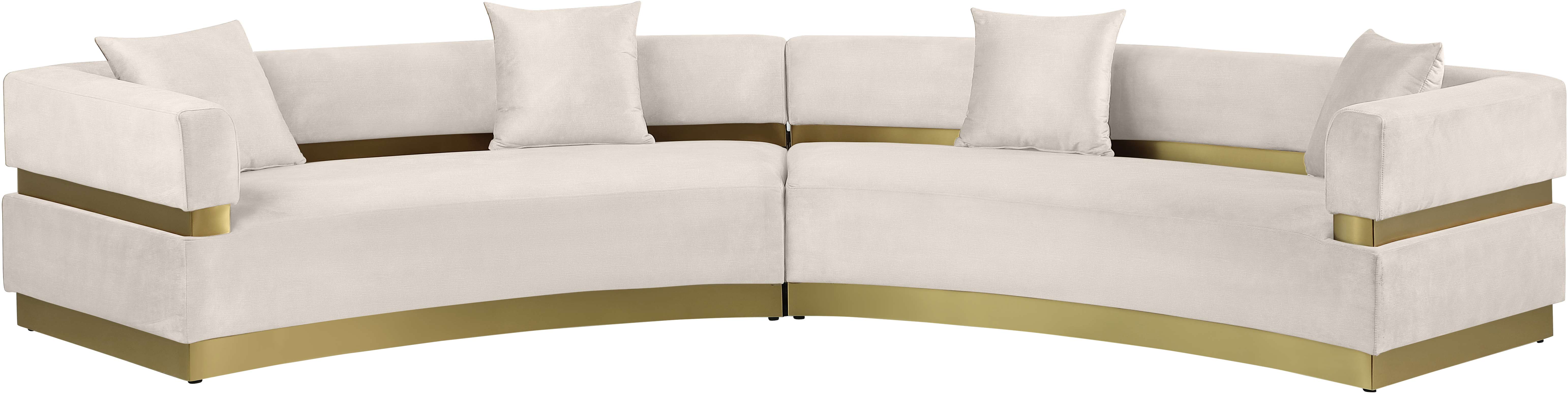 Belsa Velvet 2-Piece Sectional Sofa Set - Modern L-Shaped Couch with Soft Velvet Upholstery for Living Room, Lounge & Family Room Comfort