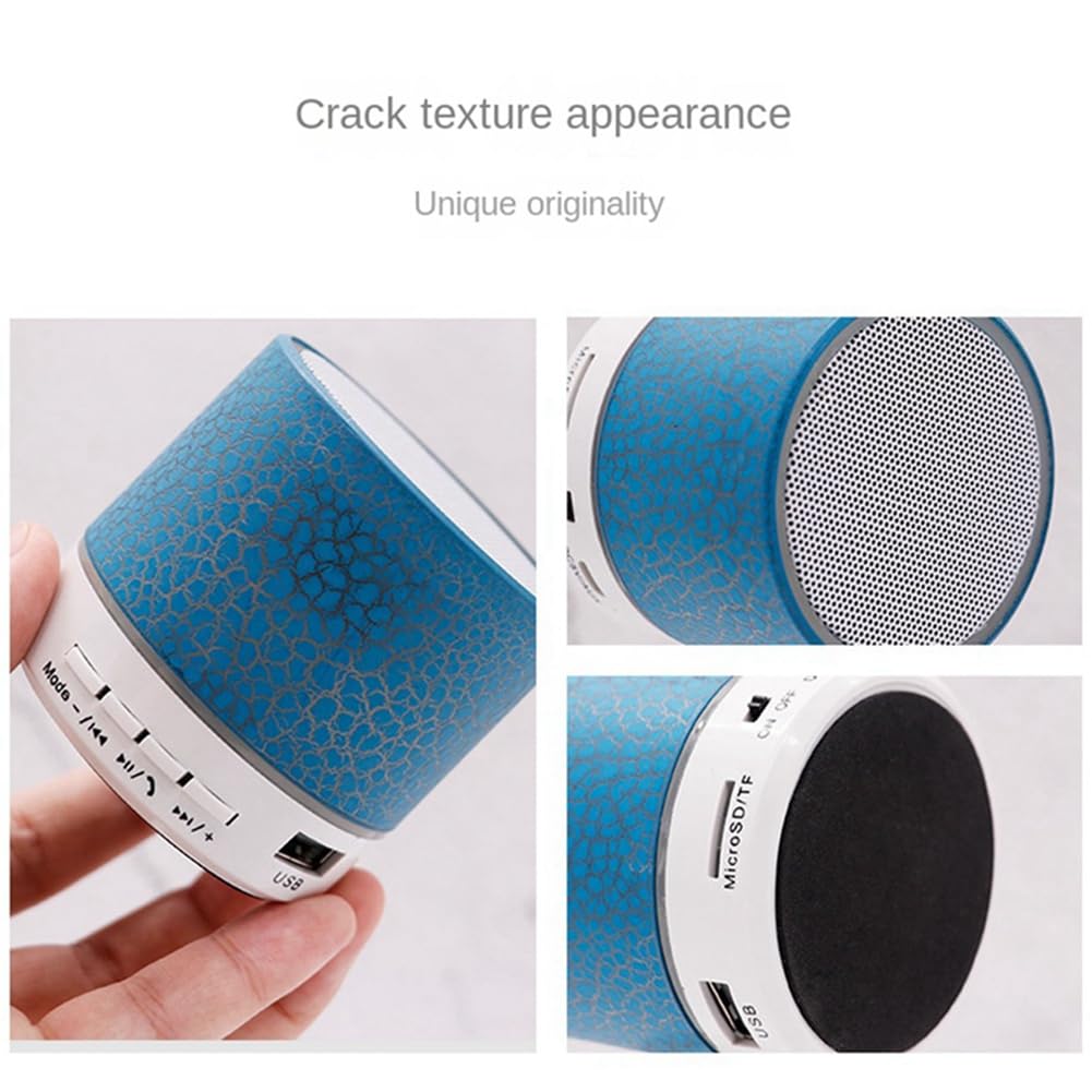 TYREE 1Set Portable Wireless Bluetooth 5.0 Car Audio Speaker - Mini Outdoor LED Colorful Crack Sound System for Camping, Beach & Road Trips