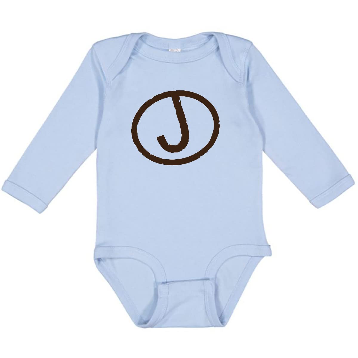 Inktastic Branding Iron Letter J Monogram Long Sleeve Baby Creeper - Soft Cotton Onesie for Newborns & Infants - Perfect for Family Photos, Gifts & Everyday Comfort