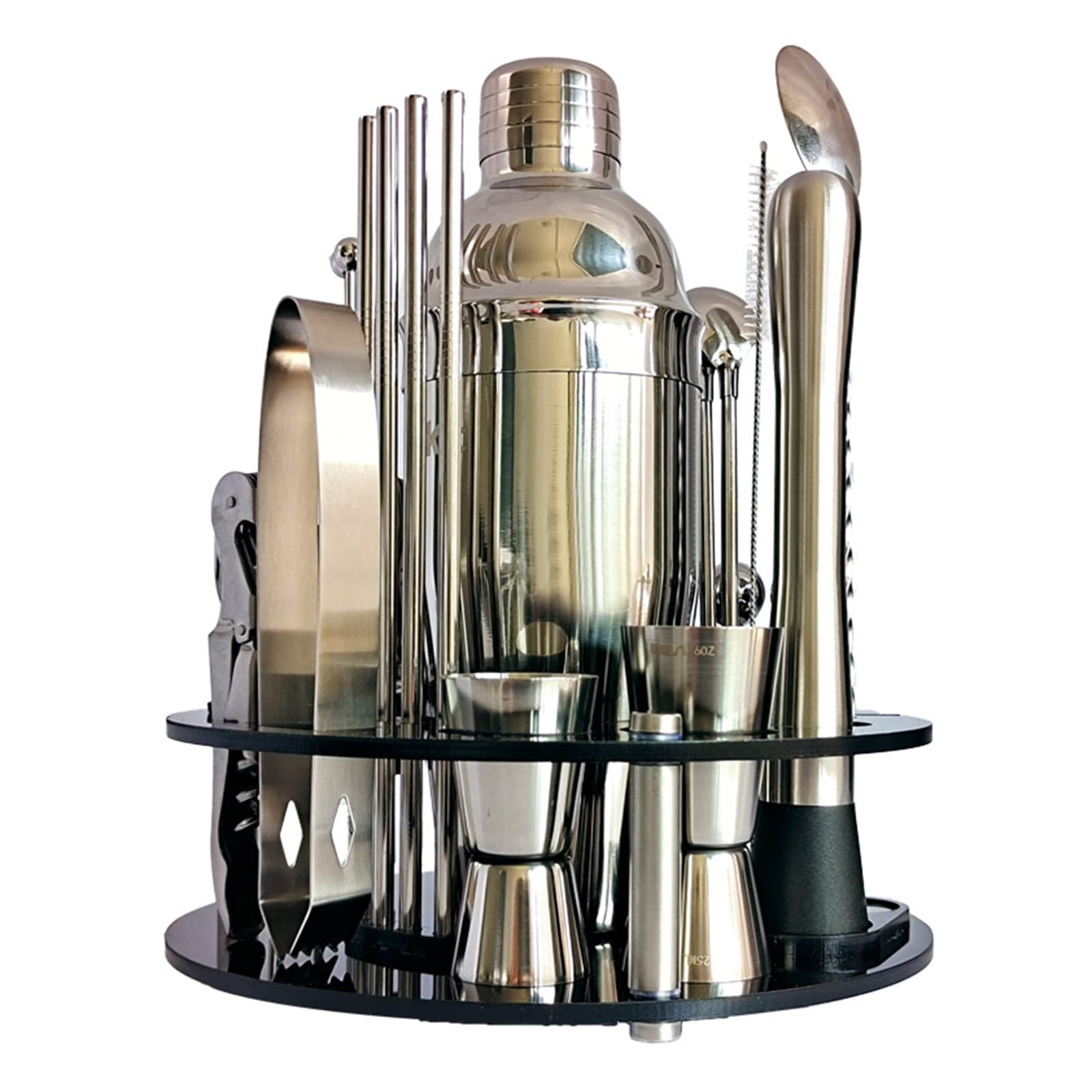 Professional 30-Piece Cocktail Shaker Bartender Kit with Acrylic Stand - Complete Bar Tool Set for Mixing Drinks, Home Bartending & Cocktail Parties - Perfect for Home Bars, Weddings & Entertaining Guests