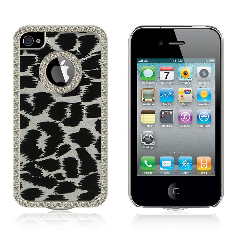 Dream Wireless Chrome Case for iPhone 4/4S - Silver Leopard Velvet Back Cover | Retail Packaging | Perfect for Everyday Use & Fashion Protection
