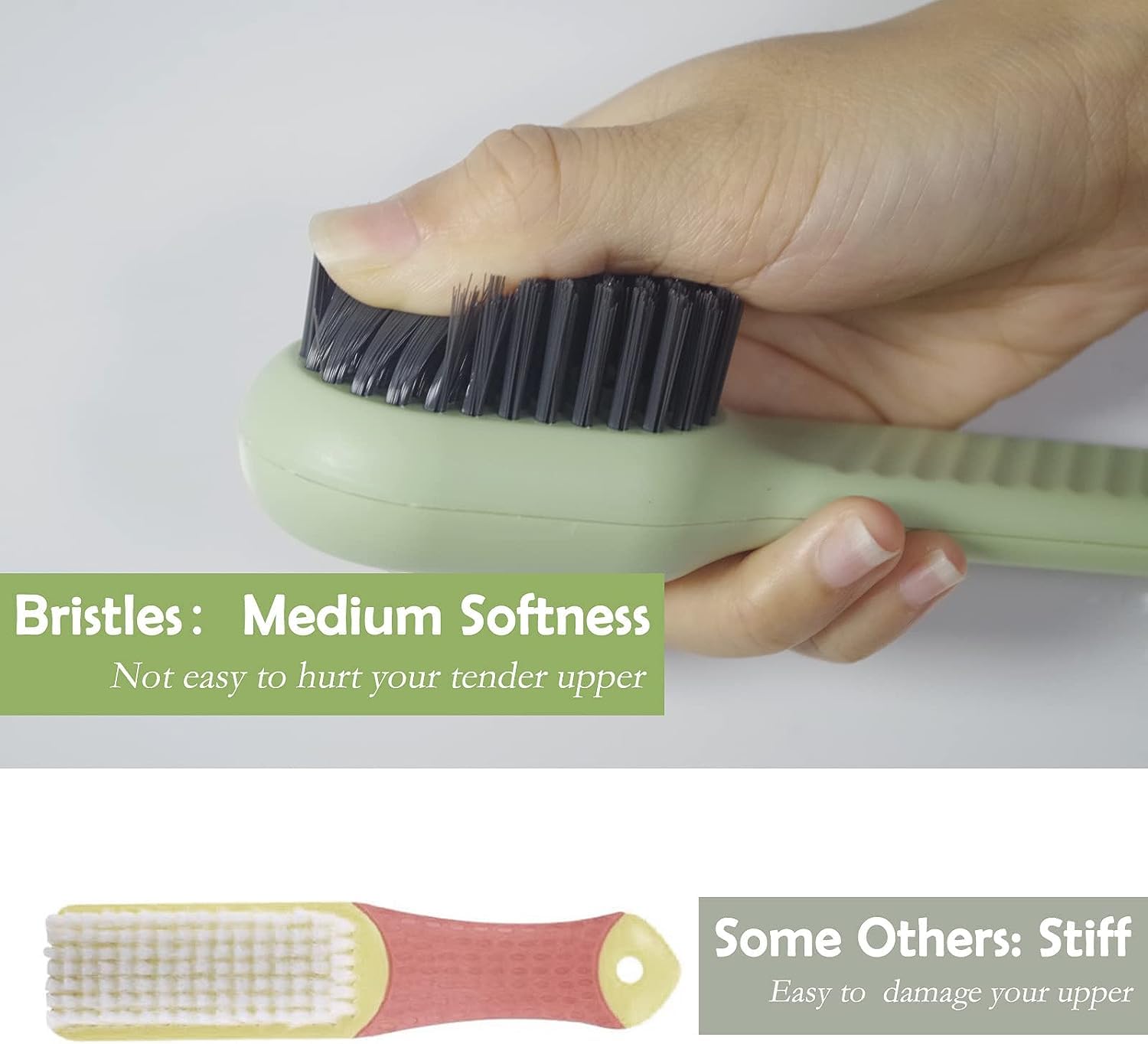 Multifunctional Liquid Shoe Brush with Soap Dispenser - Long Handle Press-Type Cleaner with Refillable Liquid Cartridge (Pack of 1) - Perfect for Sneakers, Boots & Leather Shoes Cleaning at Home or On-The-Go