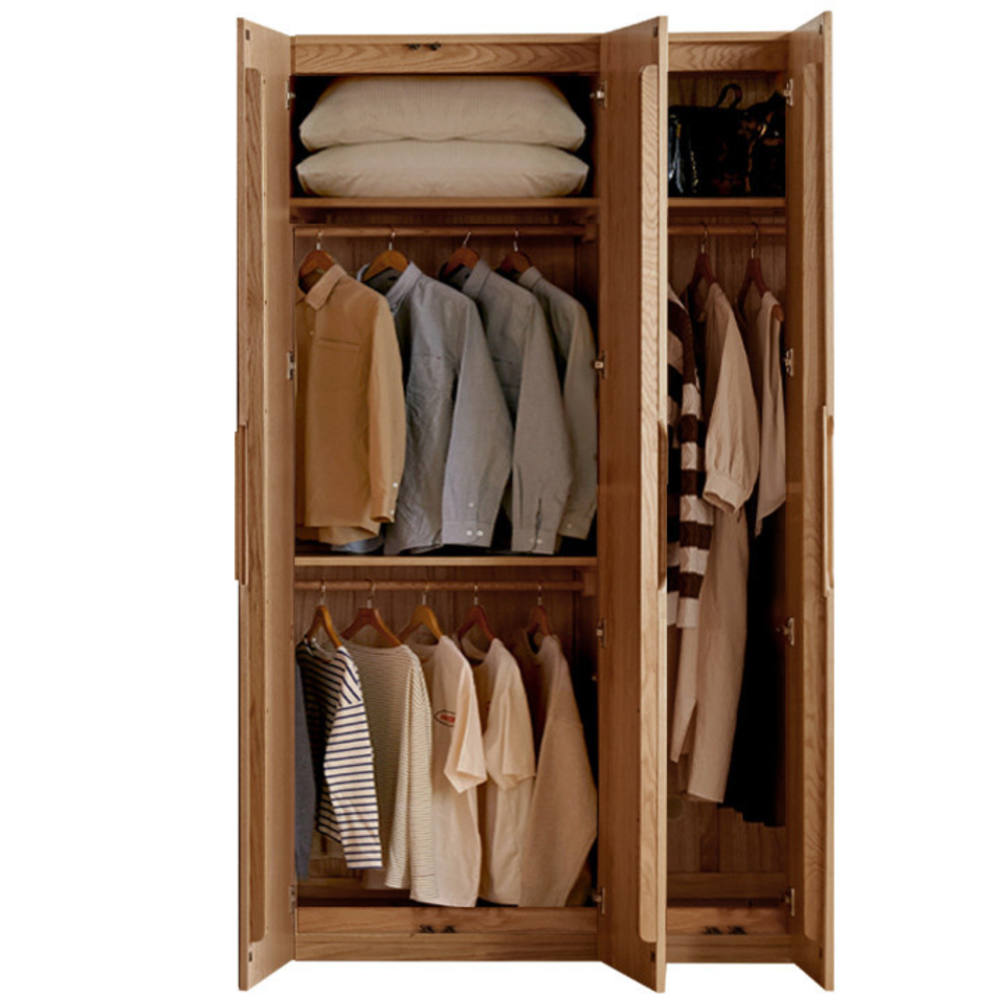53.1x23.2x86.6 inch / 135x59x220 сm/ Walnut color / three-door wardrobe