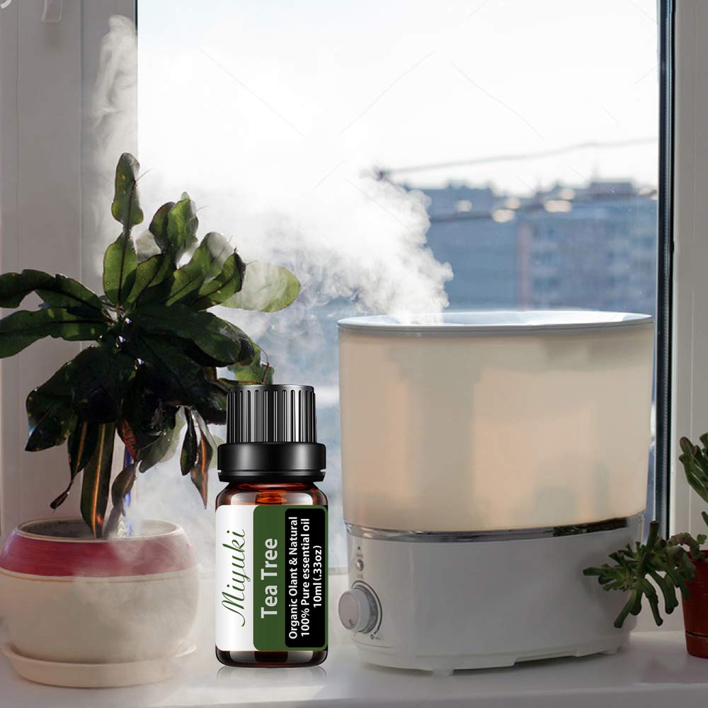 Organic Tea Tree Essential Oil 100% Pure Natural - 2 Pack x10ml for Aromatherapy, Diffuser, Humidifier, Massage, Skin & Hair Care - Promotes Relaxation, Sleep & Wellness