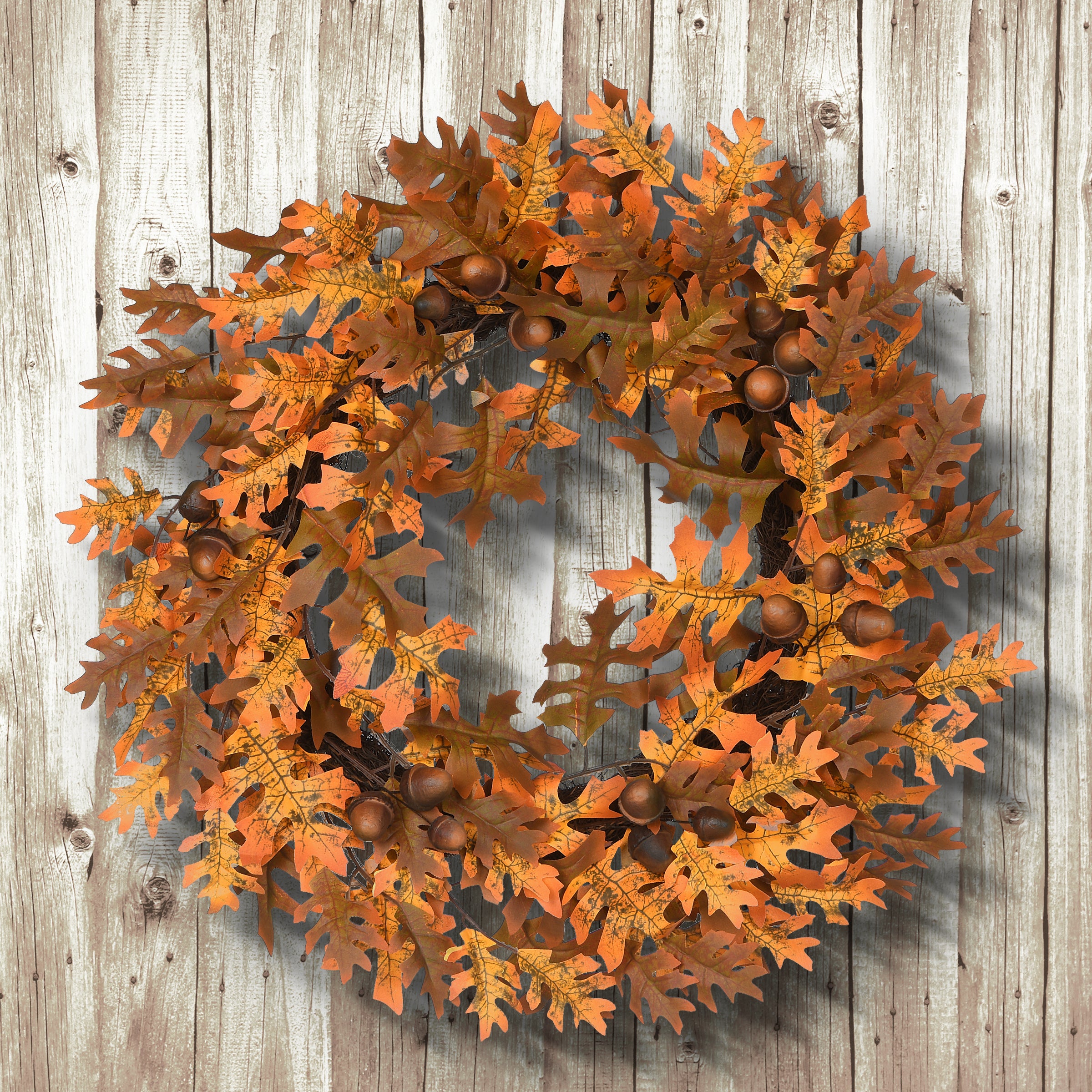 24 Inch Autumn Wreath with Acorns and Oak Leaves - Perfect for Front Door Decor, Thanksgiving, and Fall Home Decoration