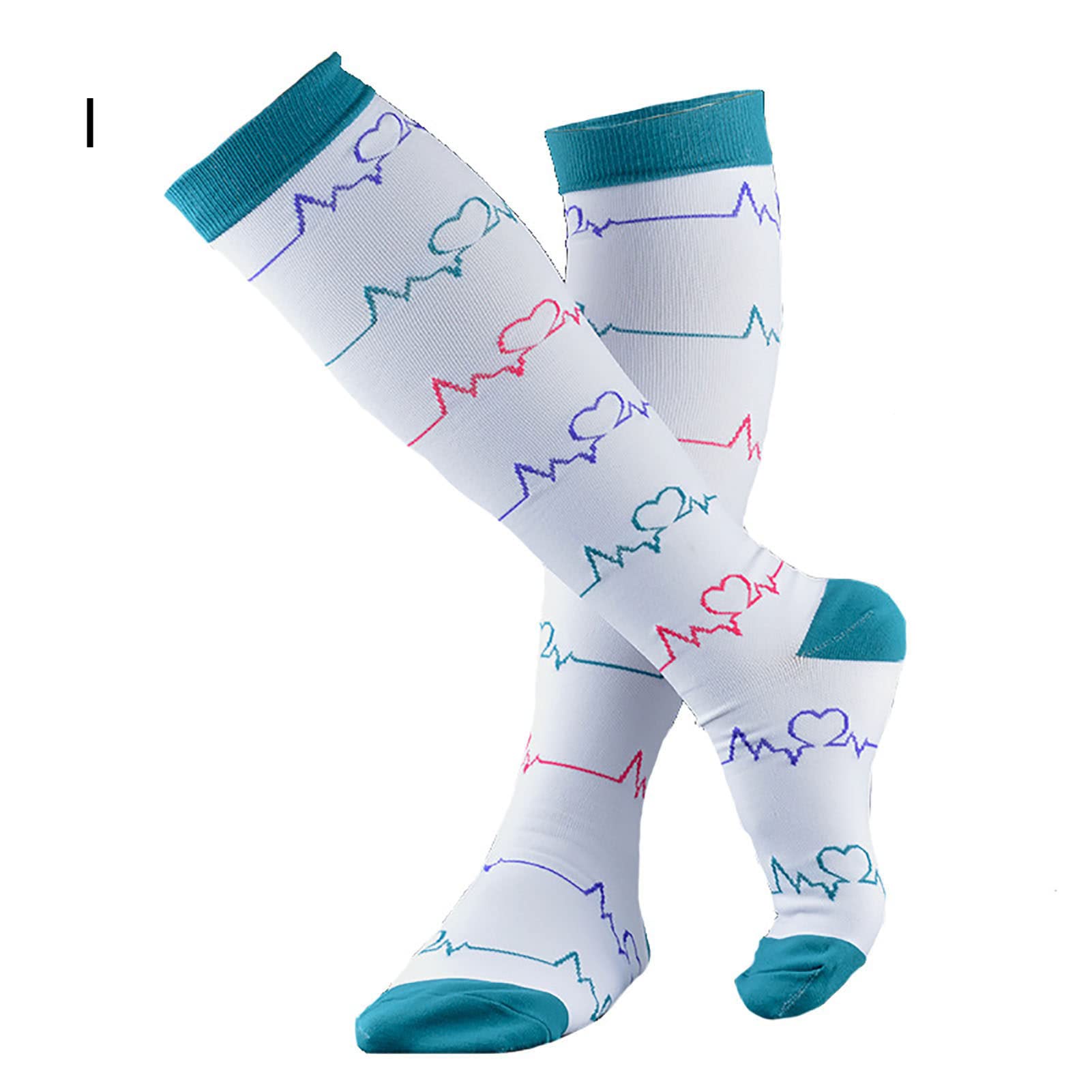 **Breathable Compression Socks for Men & Women - Wavy Line Athletic Running & Cycling Socks - Perfect for Sports, Workouts & Daily Comfort**