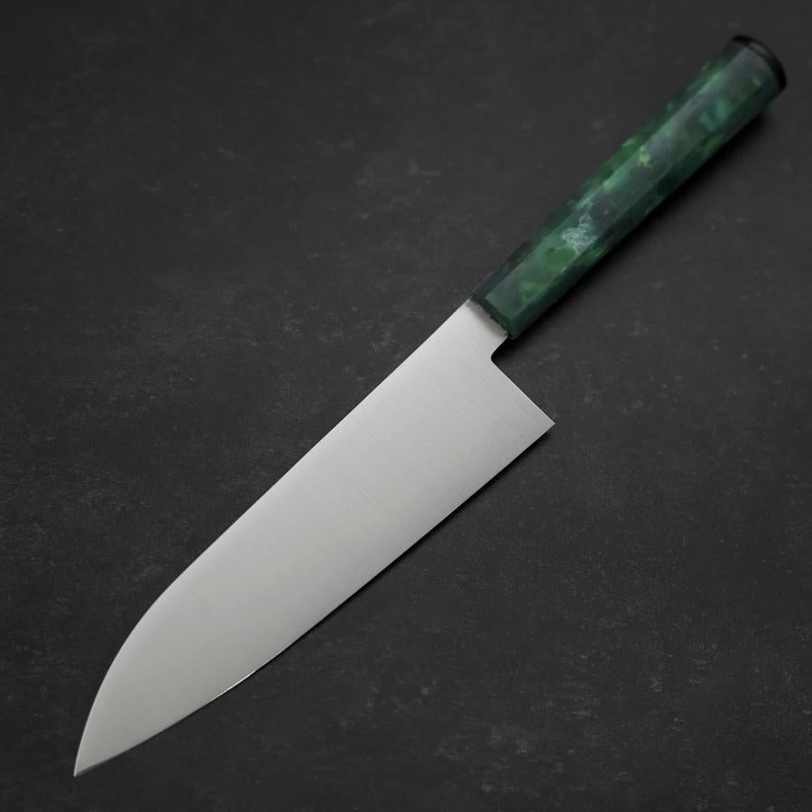 Premium Santoku Knife 180mm - AUS 8 Stainless Steel Blade with Polished Ocean Green Handle - Perfect for Sushi, Vegetables & Meat Cutting - Professional Japanese Kitchen Knife for Chefs & Home Cooks
