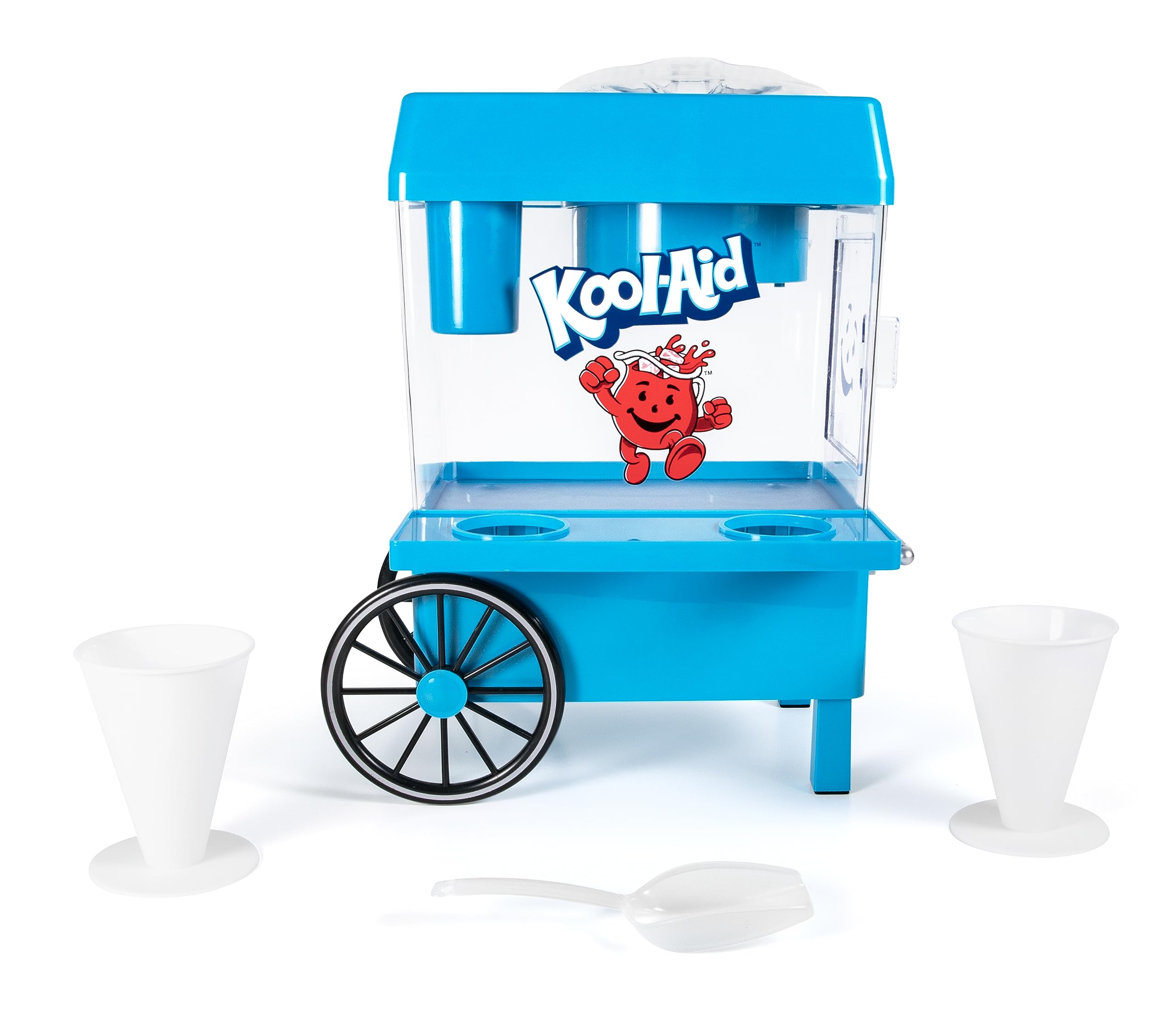 Nostalgia Retro Kool-Aid Snow Cone Machine - Electric Tabletop Slushie Maker for Homemade Shaved Ice - Includes 2 Reusable Cups & Ice Scoop - Perfect for Parties, BBQs & Summer Treats - Blue