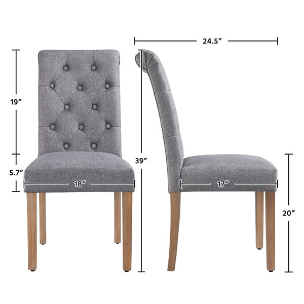 Yaheetech 6-Piece Fabric Upholstered Dining Chair Set - Comfortable Modern Kitchen Chairs for Dining Room, Breakfast Nook & Home Decor