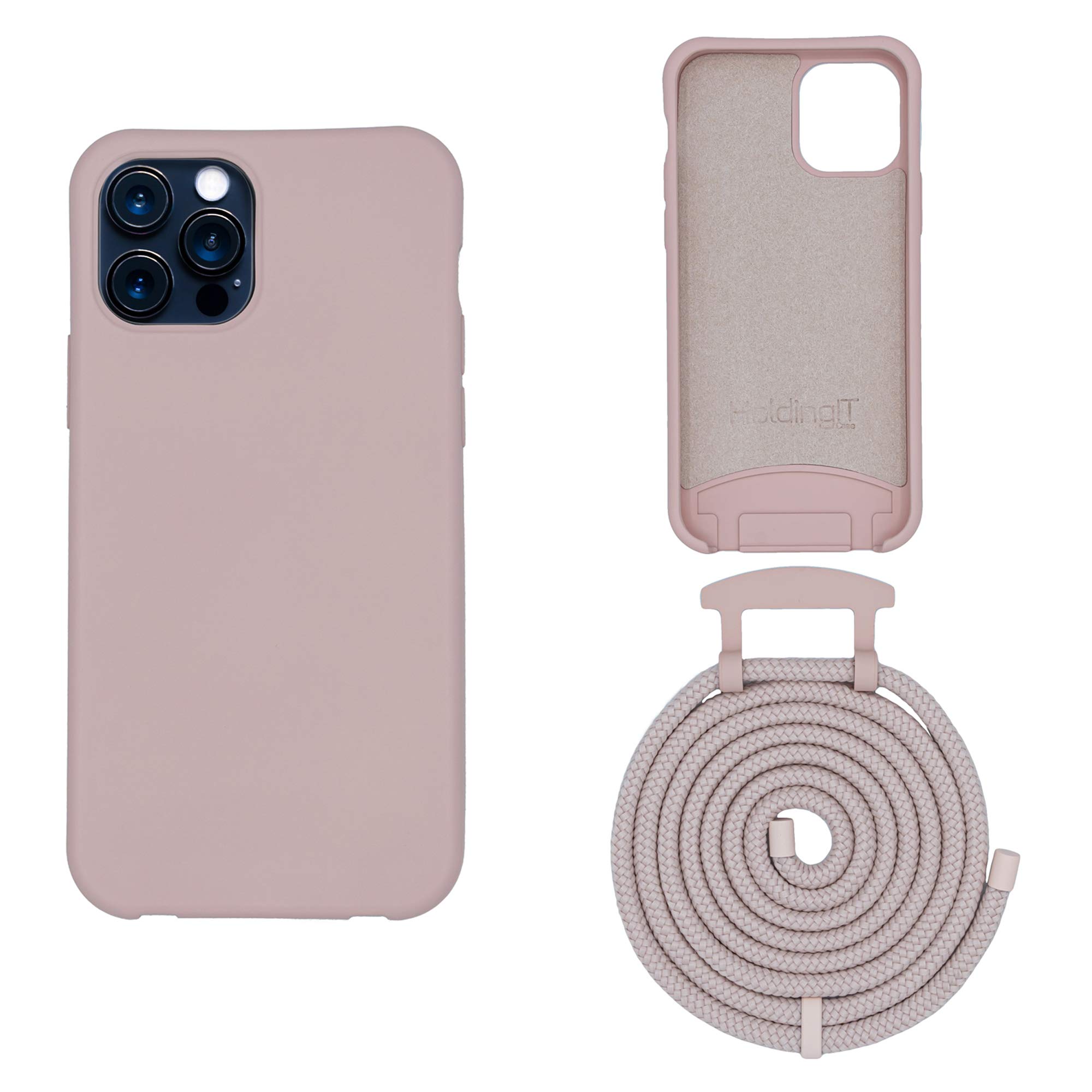 2-in-1 Crossbody Phone Case with Detachable Lanyard for iPhone 13 - Shockproof & Drop Protection, Adjustable Strap - Perfect for Travel, Shopping & Outdoor Activities (Black)