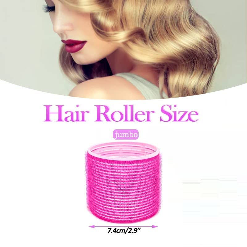 SWEETPEA 4PCS Self Grip Hair Rollers for Curling - Soft Sponge Rollers for Long, Medium & Short Hair (7x6cm) | Perfect for Home Styling, Salon Looks & Special Occasions