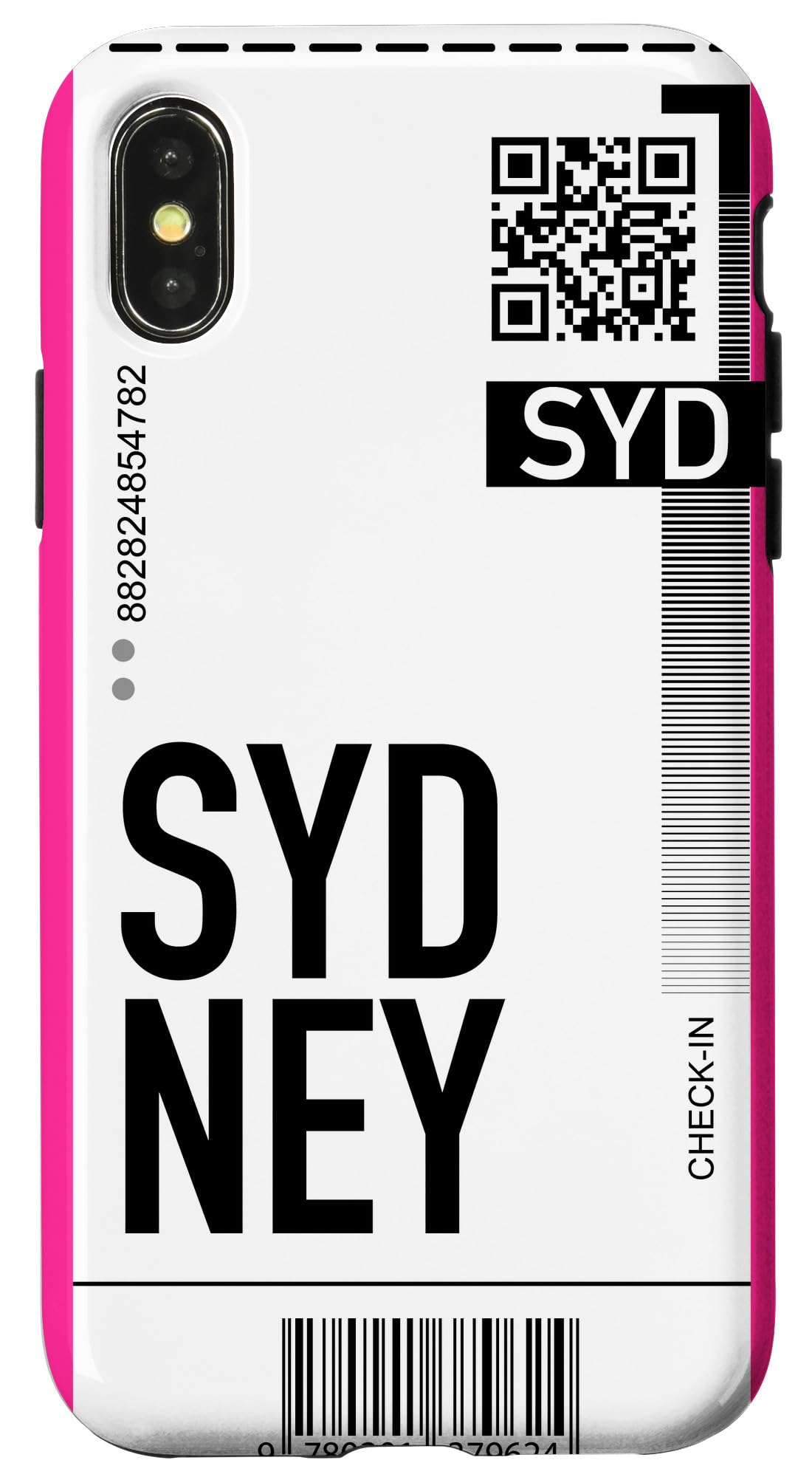 iPhone X/XS Sydney Air Ticket Phone Case - Boarding Pass Design City Plane Themed Cover for Travel & Commute
