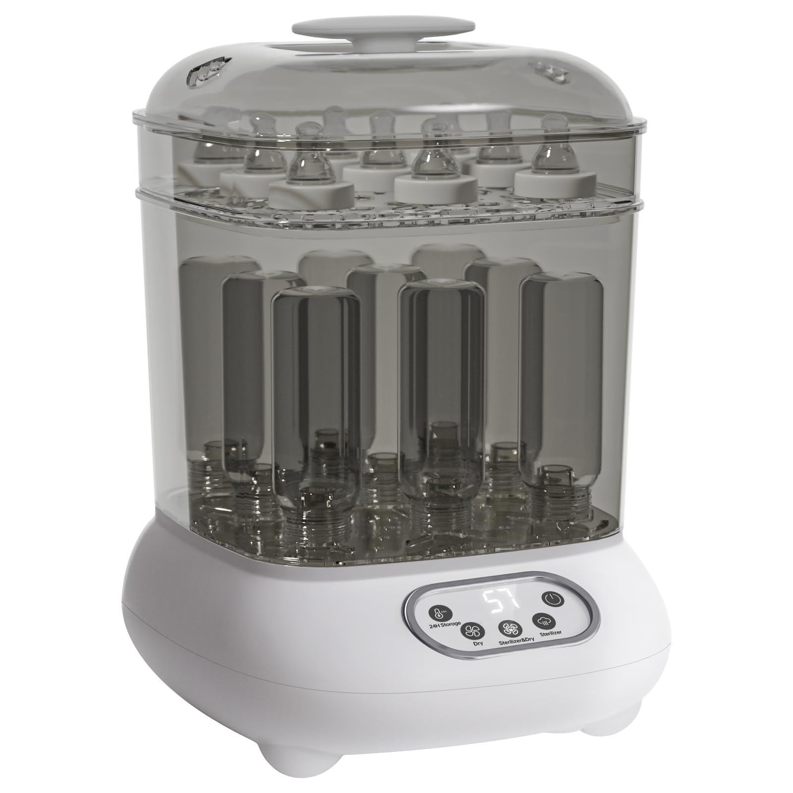 Femometer Electric Baby Bottle Sterilizer and Dryer - 12 Minute Fast Steam Sterilization, Large 9-Bottle Capacity for Newborn Essentials - Perfect for Home, Nursery and Travel Use