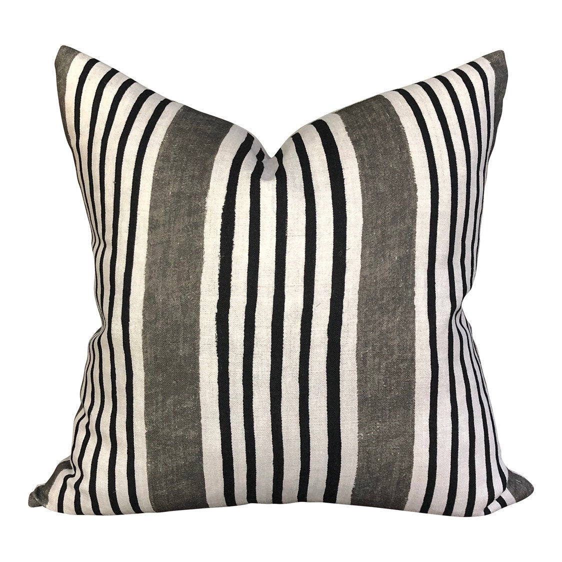 24x24 Designer Clay McLaurin Andes Stripe Pillow Cover in Espresso - Ready to Ship | Stylish Home Decor for Living Room, Bedroom & Sofa