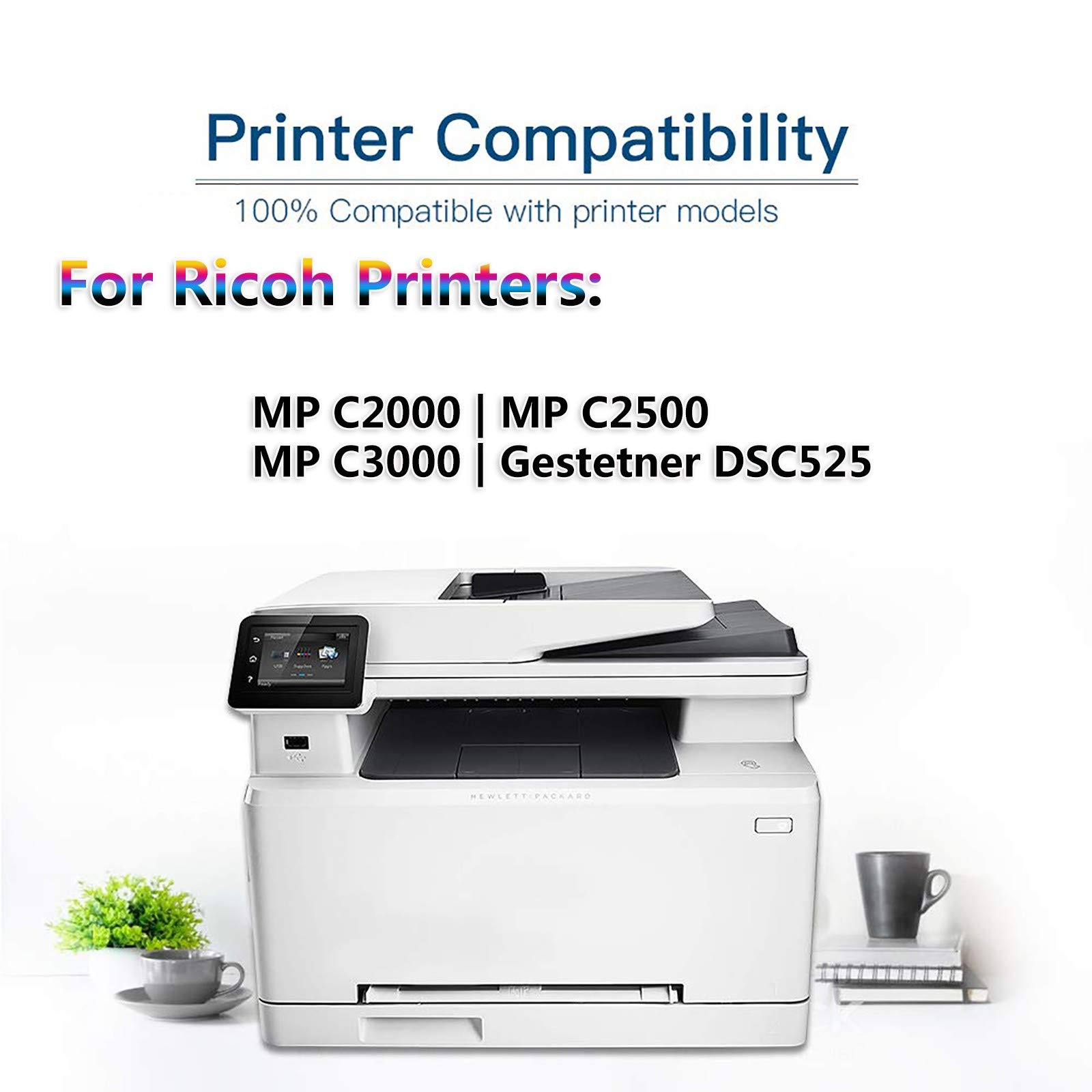 High Yield 888637 Toner Cartridge (1 Pack, Yellow) - Compatible with Ricoh Aficio MP C2000, MP C2500, MP C3000 & Gestetner DSC525 Laser Printers | Ideal for Office Printing, Document Reproduction & High-Volume Copying