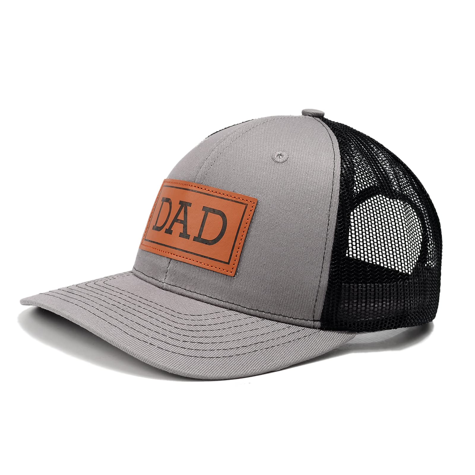 PAUPPY Dad Hat - Father's Day Gifts for Dad, New Grandpa, and New Dads - Mesh Trucker Hat with Leather Patch for Golf, Baseball & Casual Wear - Perfect for Outdoor Activities, Sports Events, and Everyday Use
