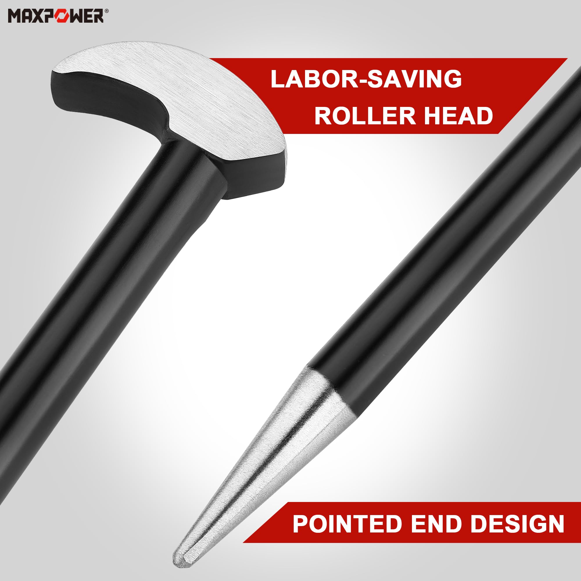 MAXPOWER 3-Piece Rolling Head Pry Bar Set (6