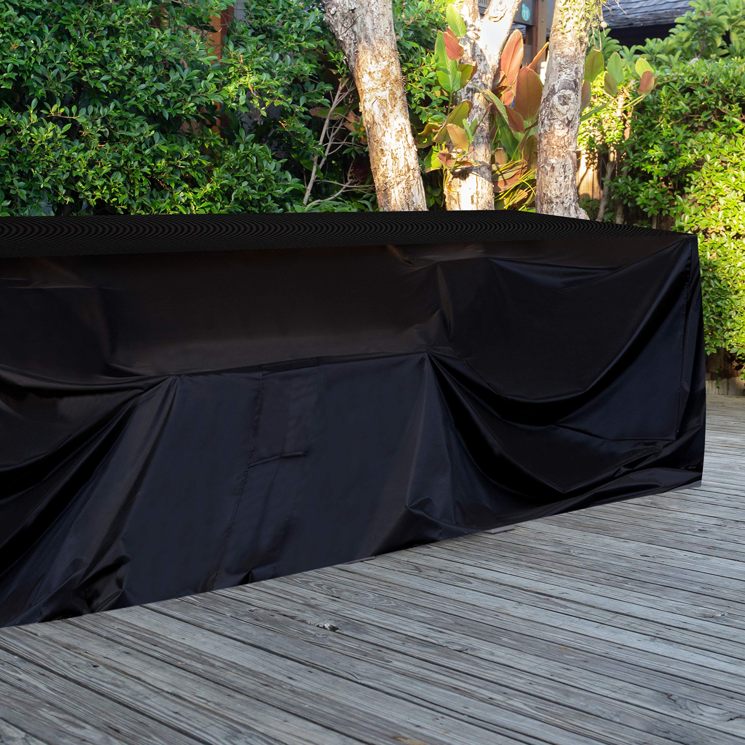 JOORY Large Waterproof Outdoor Sectional Furniture Covers - 126”x63”x28” - Dust Proof, Double Stitched Seam for Patio, Porch & Garden Sofa Protection - All Weather Use for Winter, Rain & Sun