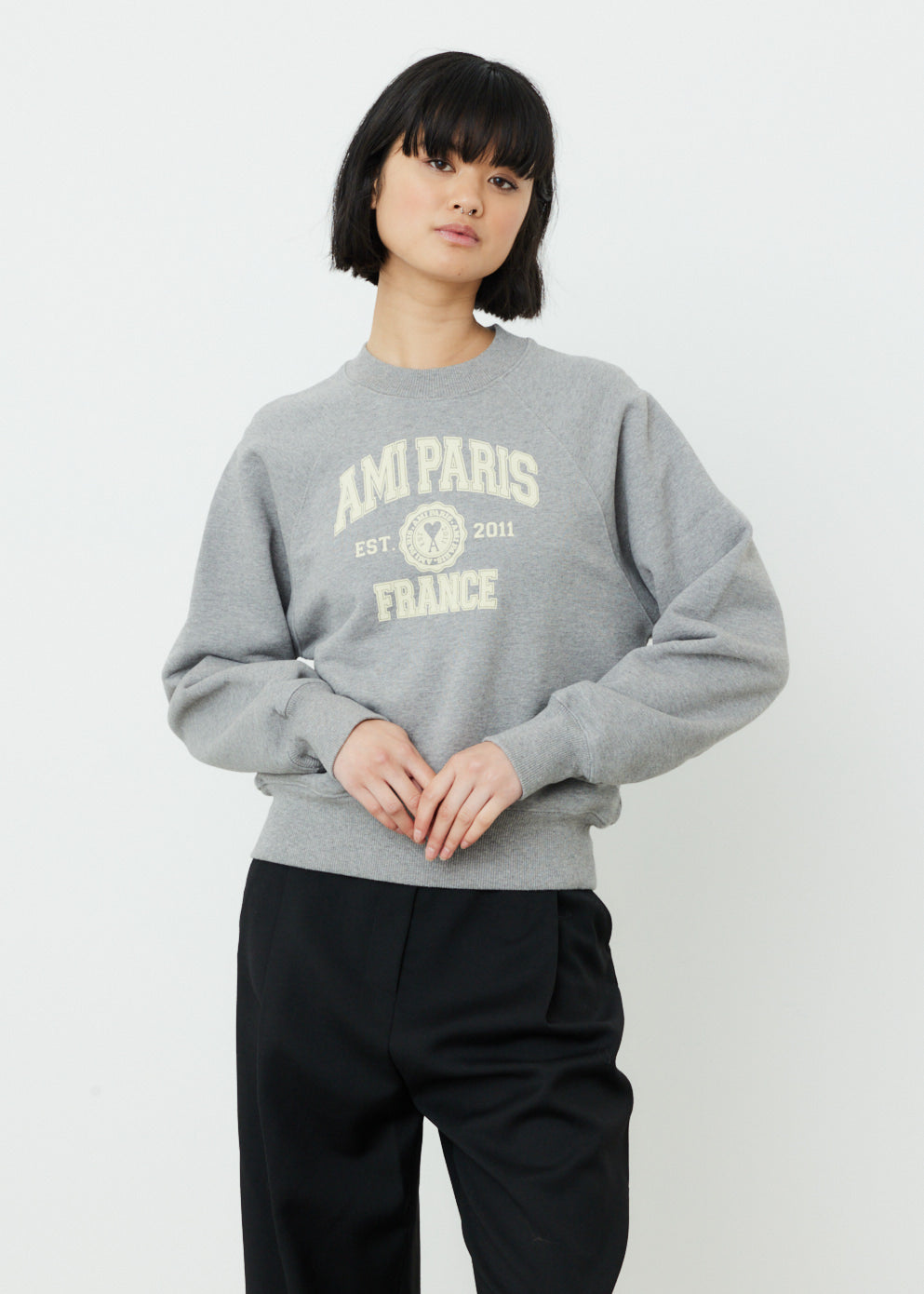 Ami Paris Women's Sweatshirt - Casual Pullover Hoodie for Streetwear & Lounge Wear | Perfect for Everyday Outfits & Relaxing at Home