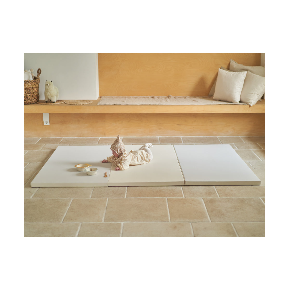 Caraz 9+1 Baby Play Mat - Non-Toxic Foam Floor Tiles for Nursery & Playroom - Soft, Safe & Washable for Crawling & Toddler Playtime