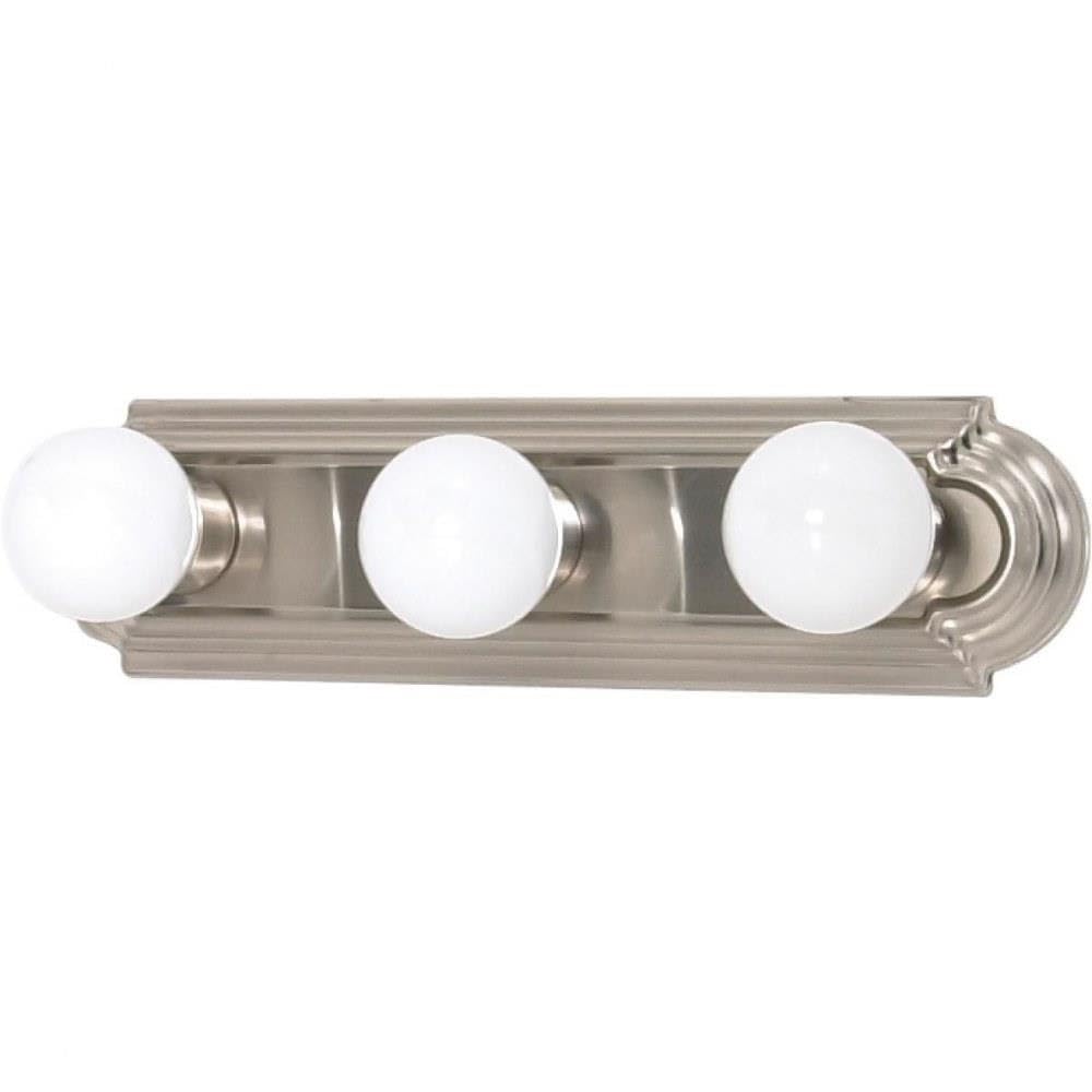 Nuvo 60/6072 Three Light Vanity Set - Polished White/Nickel, Bathroom Sconce Lighting, Silver Finish for Modern Bathroom & Bedroom Decor