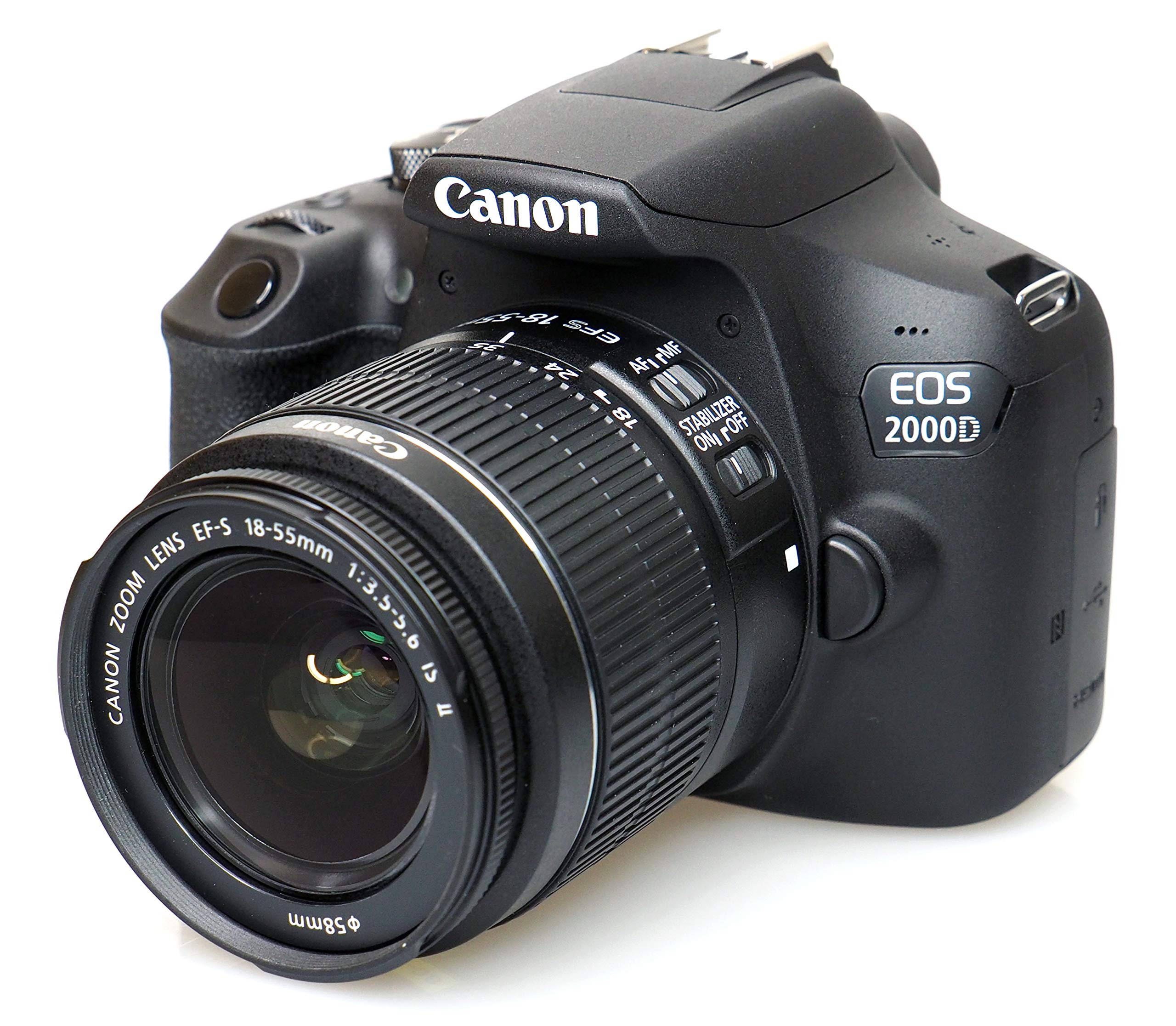 Canon EOS Rebel T7 / 2000D DSLR Camera Bundle with 18-55mm Lens, 32GB SD Card, Camera Bag, Cleaning Kit, Tripod & Filters (Renewed) - Perfect for Beginners, Travel Photography & Vlogging