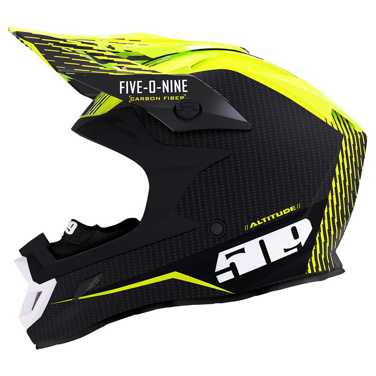 509 Altitude Carbon Fiber Motorcycle Helmet with Fidlock Magnetic Buckle - Off Grid Hi-Vis Safety X-Small - Lightweight & Durable for Adventure Riding & Urban Commuting