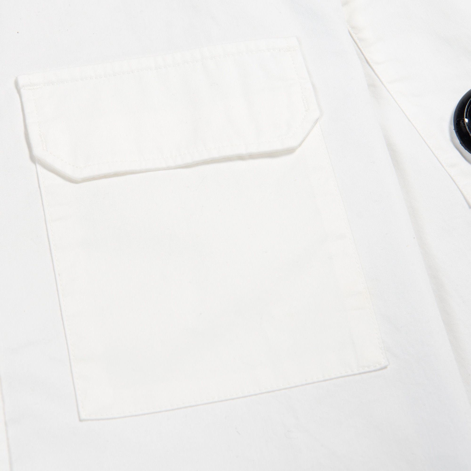 CP Company White Arm Lens Shirt - Stylish Men's Fashion Shirt with Unique Arm Design for Urban Streetwear & Casual Outfits