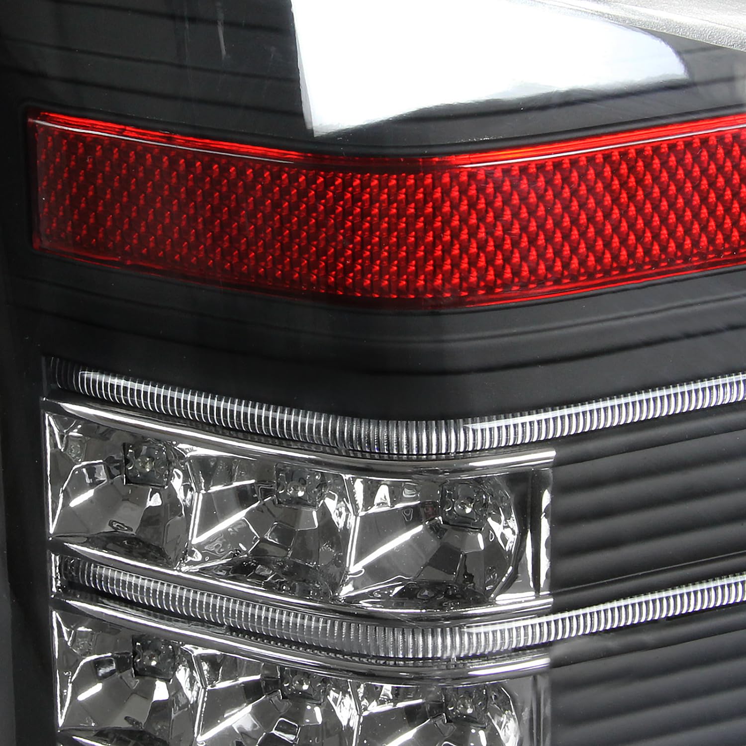 Spec-D Tuning LED Black Tail Lights for 2007-2013 Chevy Silverado 1500 & 2007-2014 Silverado 2500HD/3500HD - Left & Right Pair Assembly - Enhanced Night Visibility & Style Upgrade for Pickup Trucks