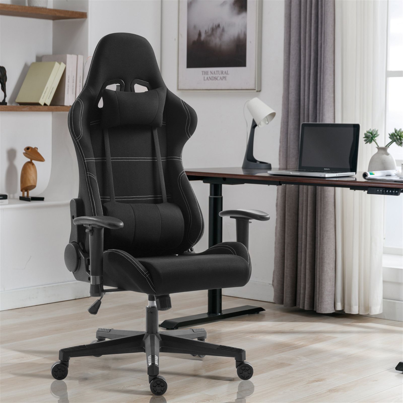 Stealth Ergonomic Gaming & Office Chair with Adjustable Armrests - Black by Tauris - Perfect for Long Gaming Sessions & Home Office Work