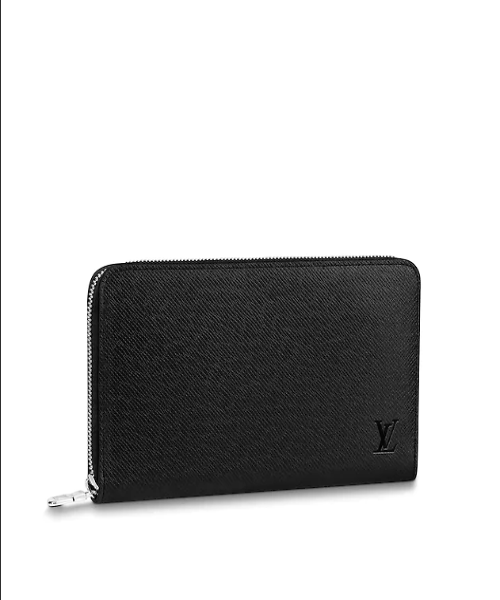 LV Zippy Organizer Wallet in Taiga Leather - Black | Premium Slim Card Holder for Men & Women | Perfect for Travel, Business & Everyday Use