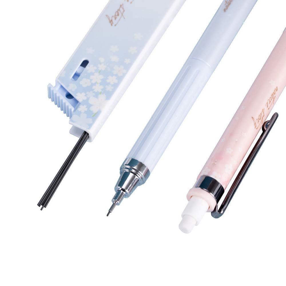 Cherry Mechanical Pencil Set - 12 pcs 0.5mm with HB Leads for Writing & Drawing