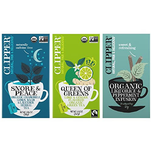 Organic Clipper Tea - Snore and Peace, Queen of Greens with Licorice & Peppermint | Herbal Tea for Relaxation & Better Sleep | Perfect for Evening Wind-Down & Stress Relief