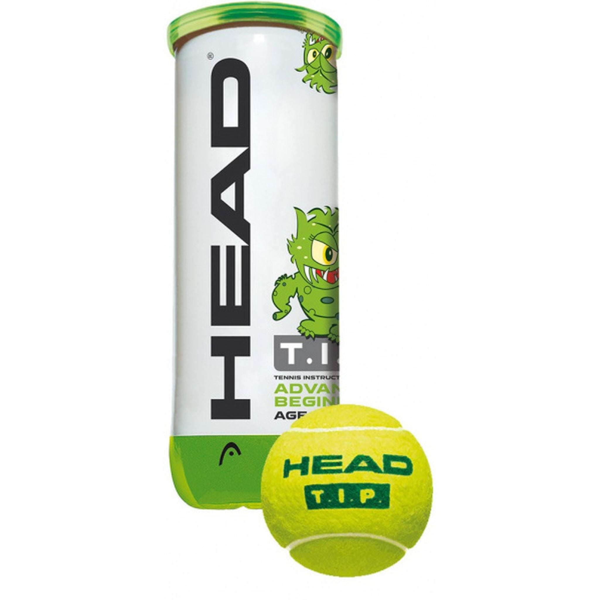 HEAD Green T.I.P Tennis Balls - Premium High-Visibility Tennis Balls for Outdoor & Indoor Play - Perfect for Practice, Matches & Training Sessions