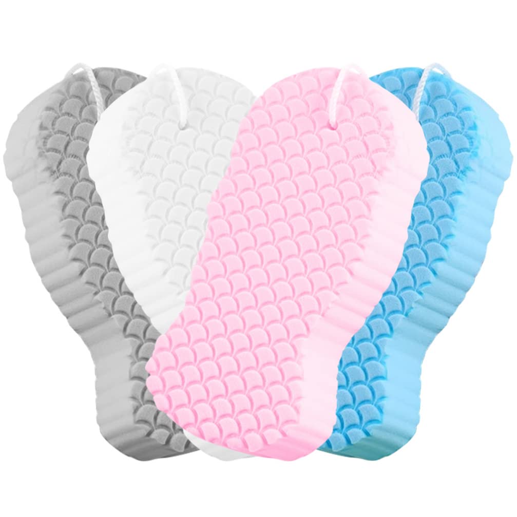 Healvian 4-Pack Soft Baby Bath Sponges - Gentle Exfoliating Body Scrubber for Sensitive Skin, Reusable Shower Sponge for Kids & Adults - Perfect for Bath Time, Baby Care & Gentle Skin Exfoliation
