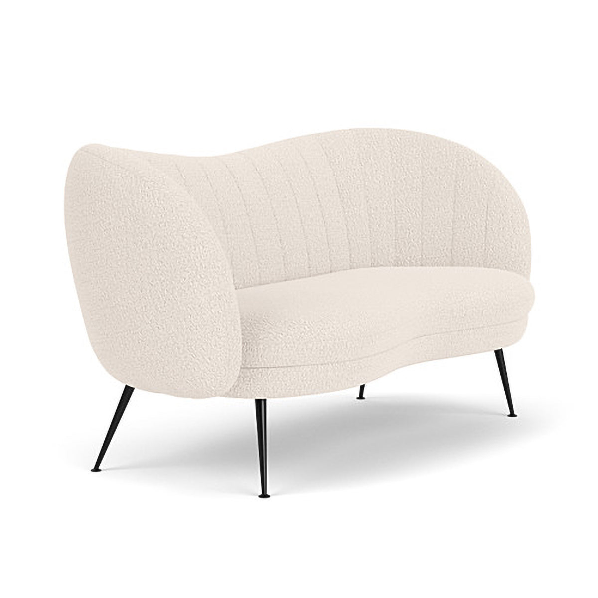 Flora Boucle 2-Seater Sofa - Modern Upholstered Loveseat for Living Room, Bedroom & Small Spaces | Soft Chenille Fabric Couch with Solid Wood Frame